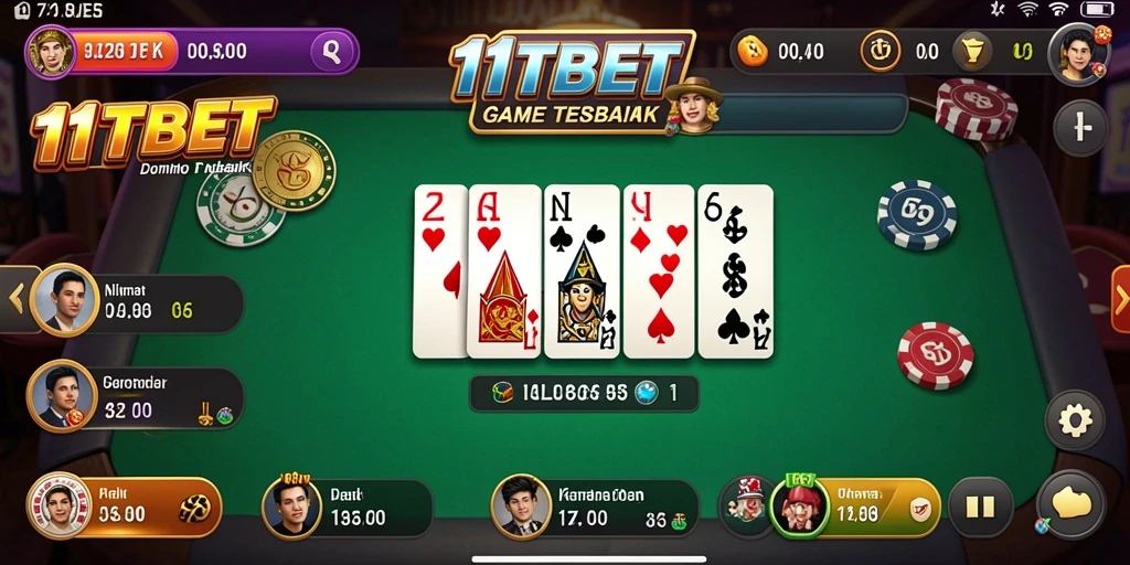 Screenshot gameplay Domino 11TBET yang menarik dan interaktif.