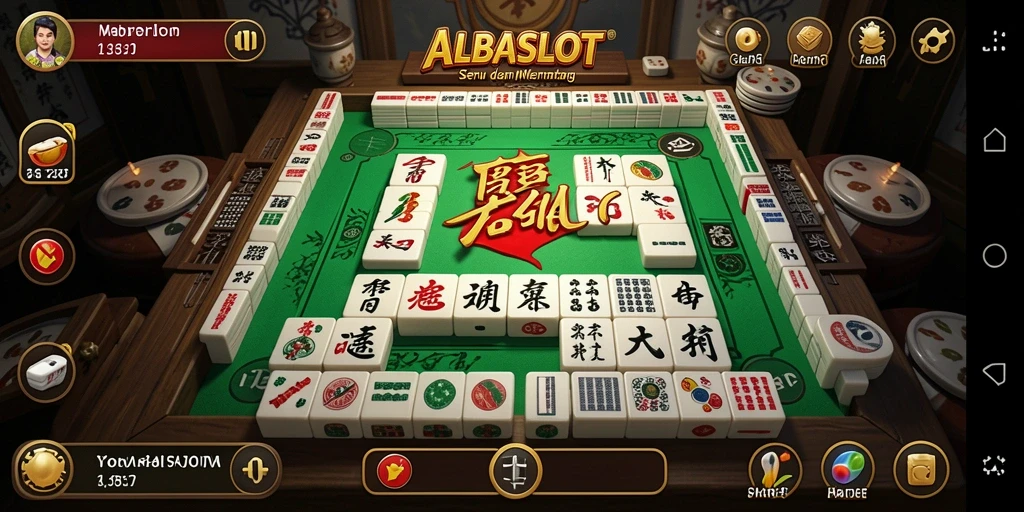 Tampilan menarik dari gameplay Mahjong di ALBASLOT.
