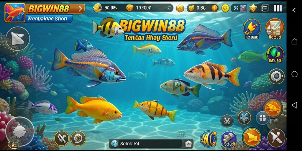 Tampilan gameplay seru dalam game Tembak Ikan BIGWIN88.