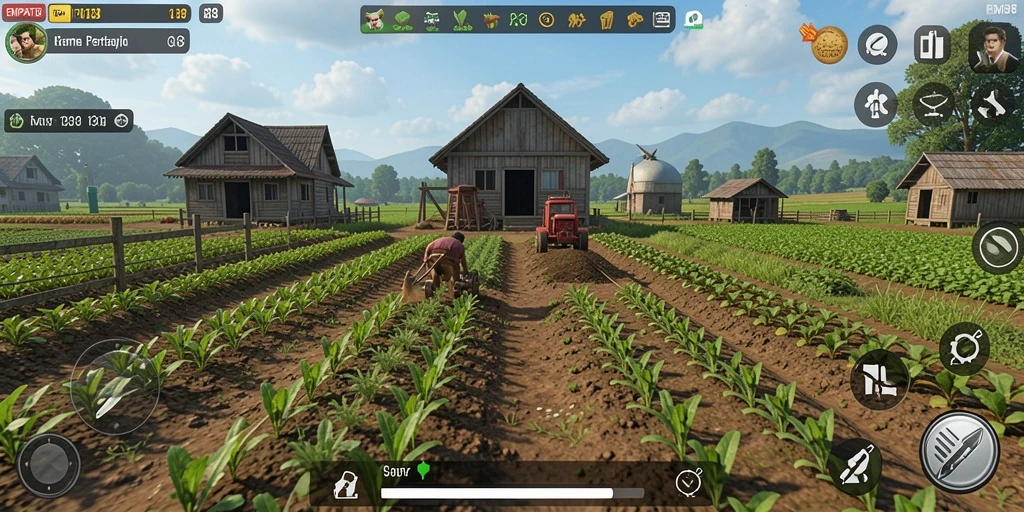 Tampilan menarik dari gameplay pertanian di EMPATI138.