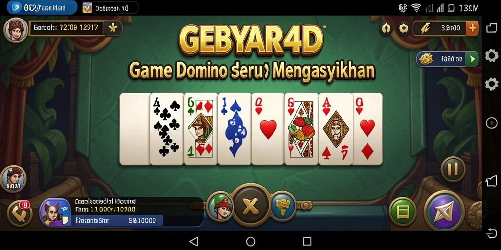 Screenshot gameplay GEBYAR4D yang menampilkan suasana permainan Domino.