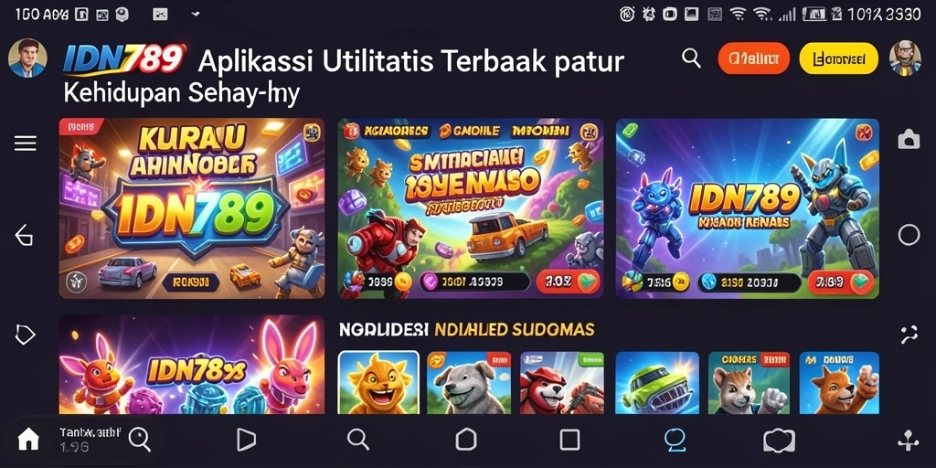 Tampilan antarmuka intuitif aplikasi IDN789 yang memudahkan pengguna.