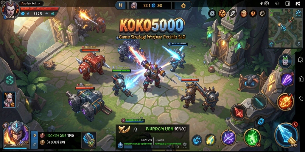Screenshot gameplay KOKO5000 menampilkan pertempuran strategis yang mendebarkan.