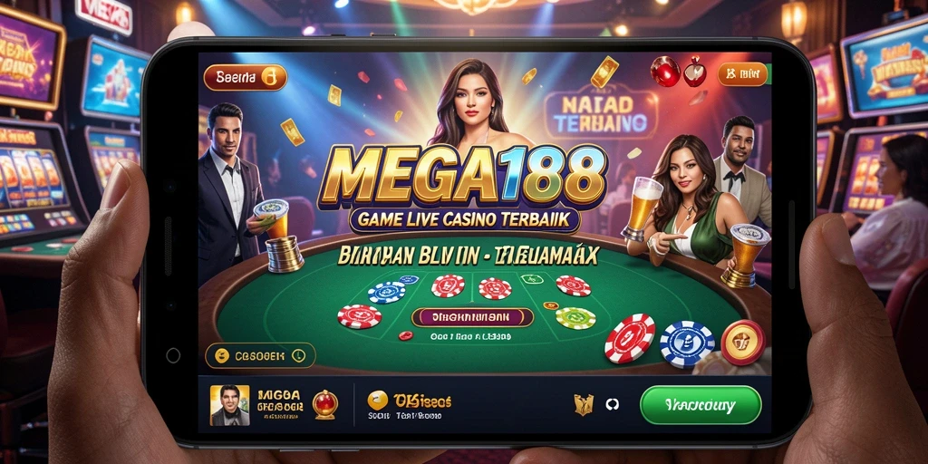 Tampilan gameplay Live Casino di aplikasi MEGA188 yang menarik.