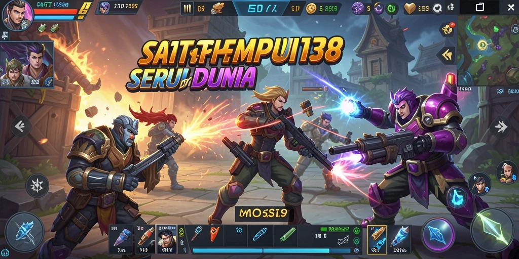 Gameplay seru dalam pertempuran MOBA yang mendebarkan.