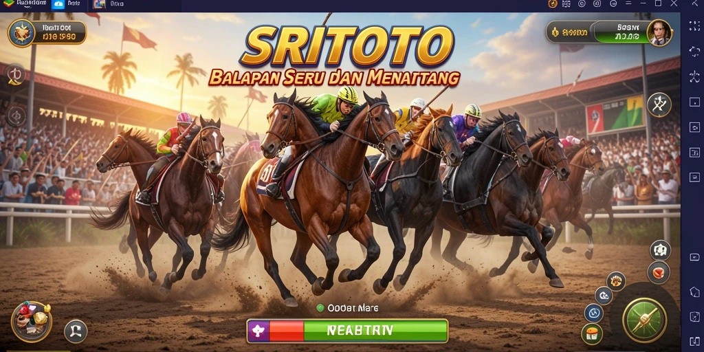 Screenshot gameplay SRITOTO dengan aksi balapan yang mendebarkan.
