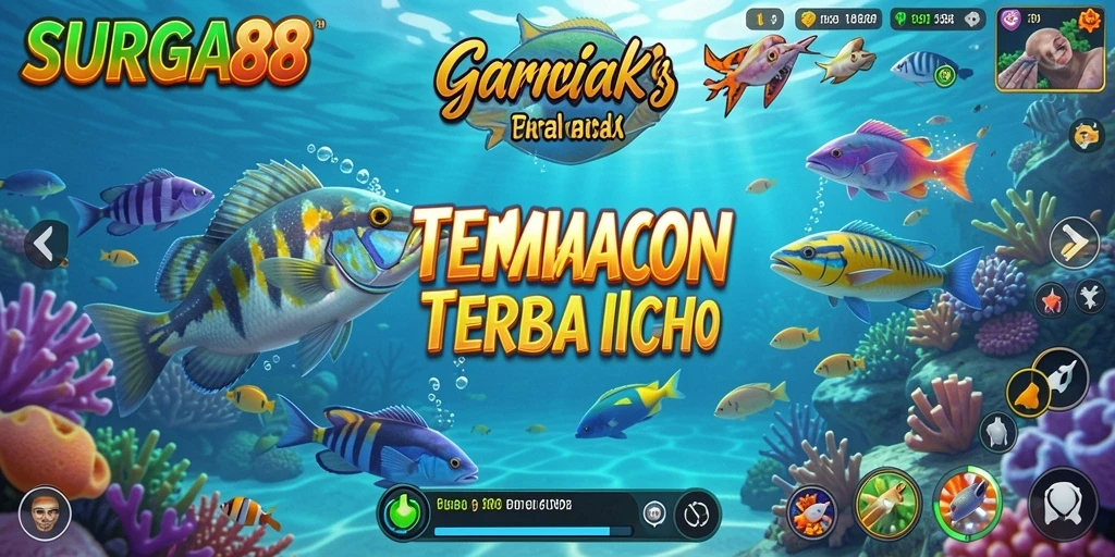 Tampilan gameplay SURGA88 yang seru saat menembak ikan.