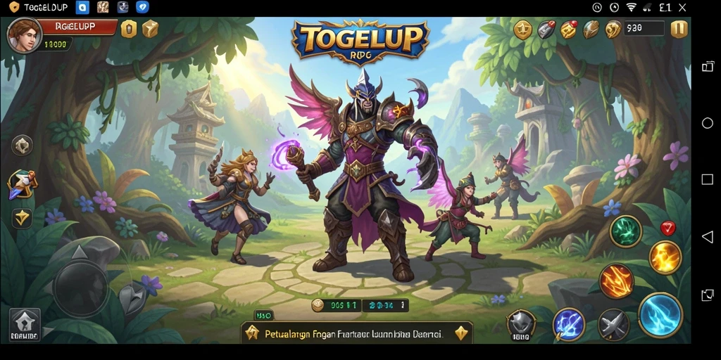 Screenshot gameplay TOGELUP menampilkan pertarungan seru di dunia RPG.
