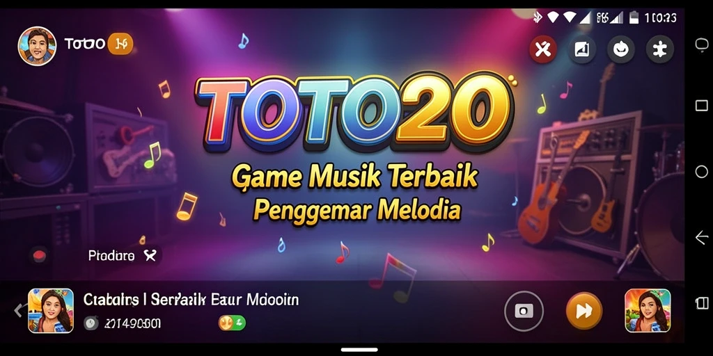 Screenshot TOTO20 menampilkan gameplay seru dengan interaksi musik yang menarik.