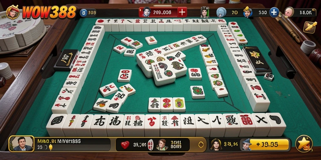 Gameplay seru Mahjong di WOW388, penuh tantangan dan strategi.