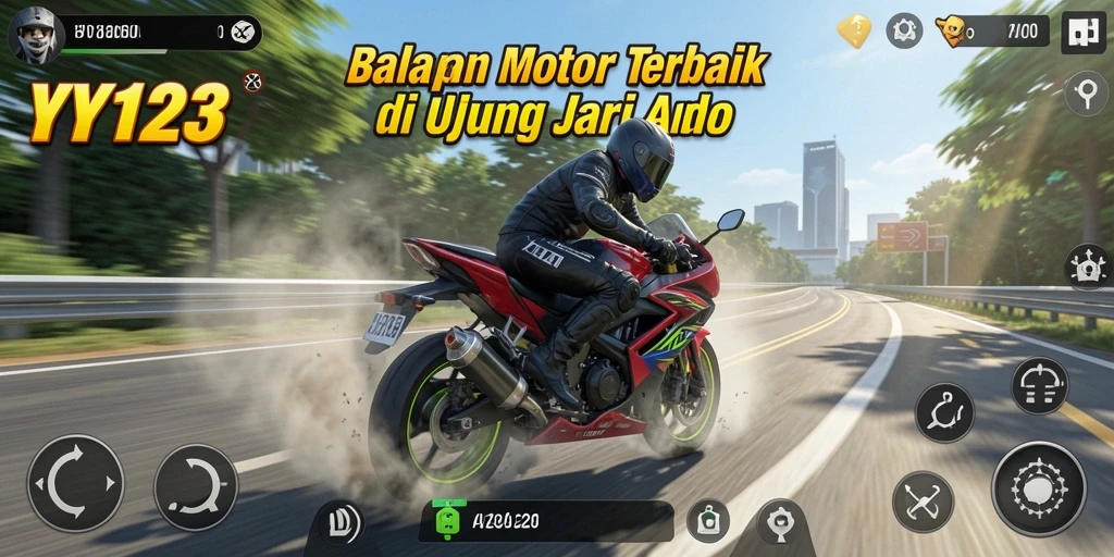 Screenshot permainan balapan motor yang mendebarkan di YY123.